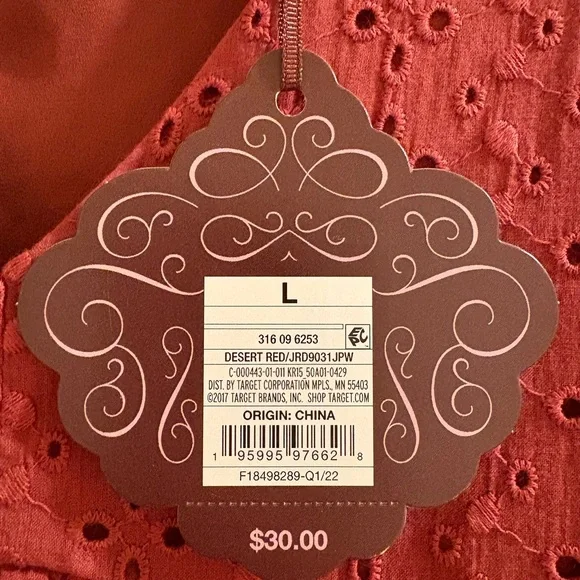 Target Backless Red Eyelet Dress - Picture 4 of 5